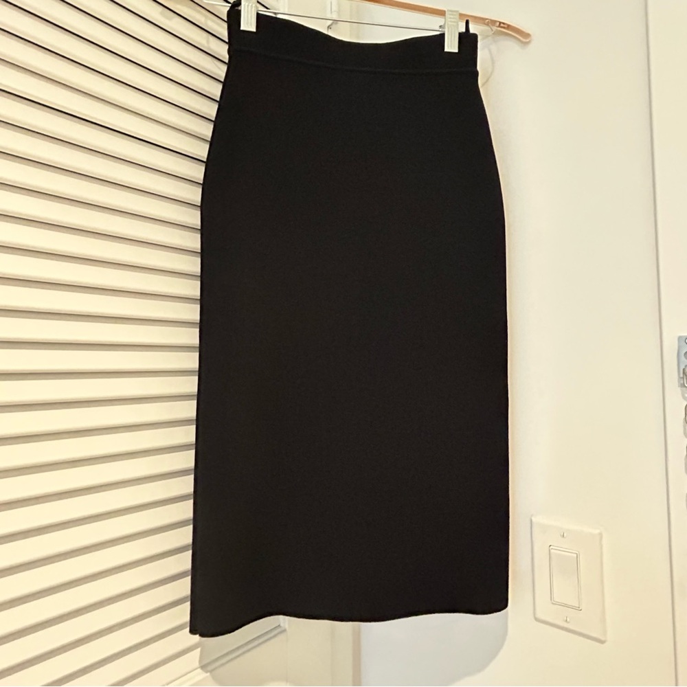 SCANLAN THEODORE Crepe Knit Slit Back Skirt Black